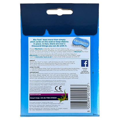 Bostik Blu Tack Reusable Handy Size Sticky Adhesive Putty Glue Multipurpose