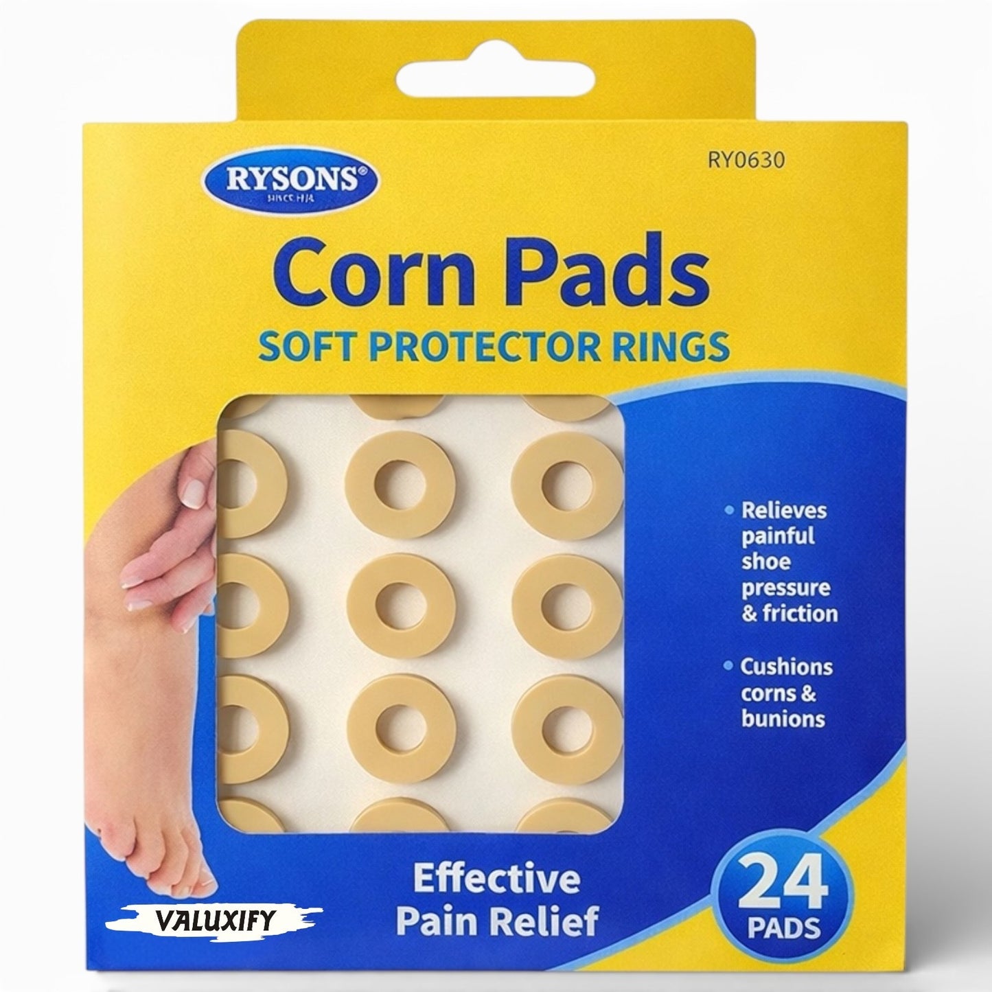 Corn Pads Foam Cushions Adhesive Rings Pain Relief Protective Foot Plasters Bulk