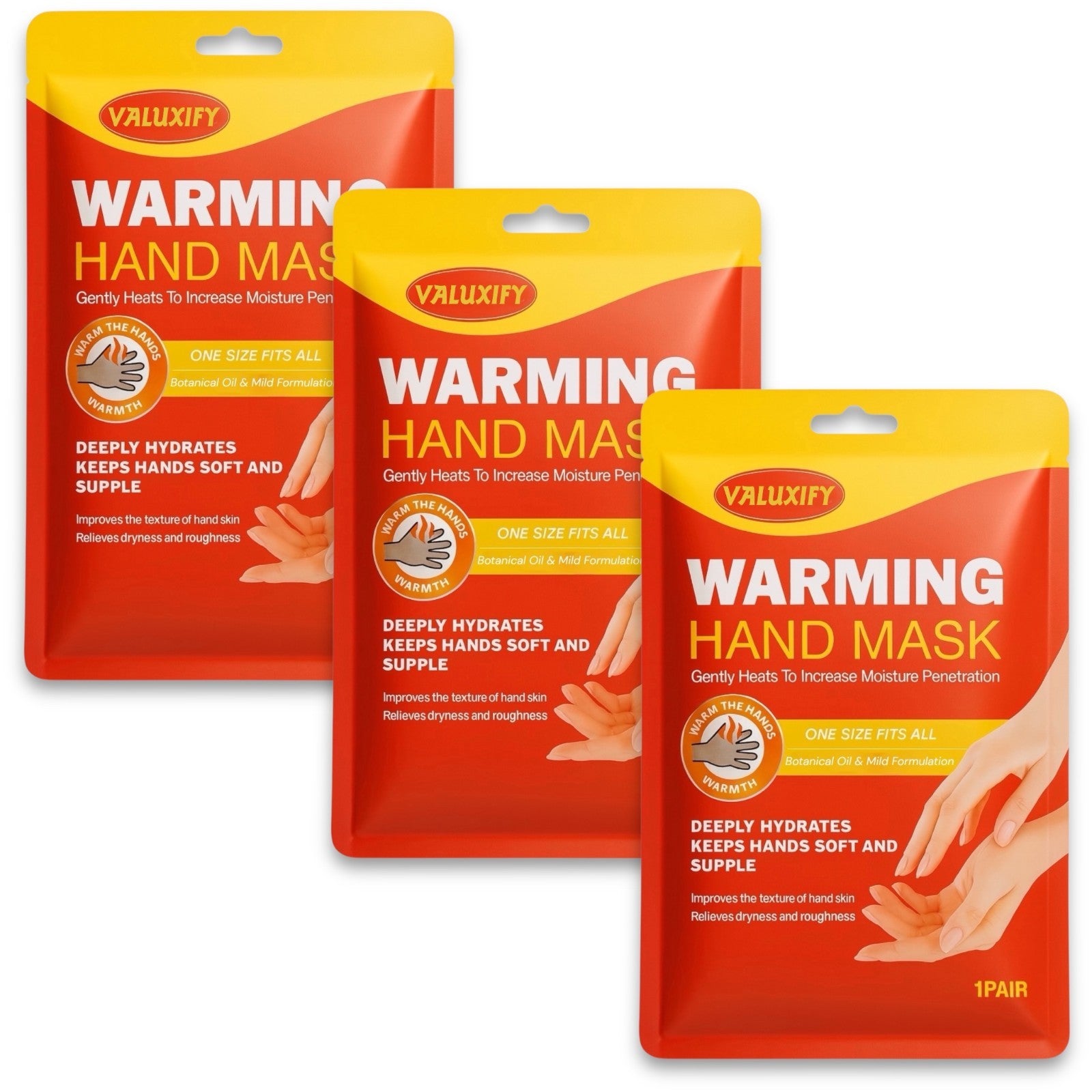 warming hand mask gloves 3 pack deep moisturising repair for dry cracked hands
