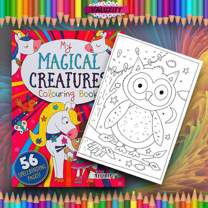 A4 | Children's Colouring Book | Magical Creatures  Girls Kids Unicorn Activity