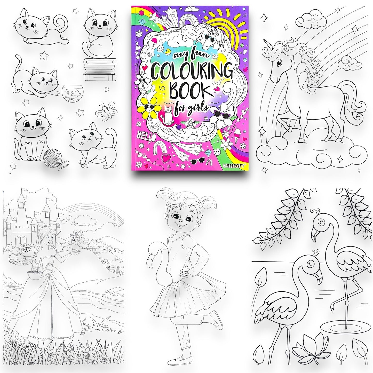 2 | KIDS CHILDREN | COLOURING BOOKS | A4 | COLOUR FUN ACTIVITY DRAWING