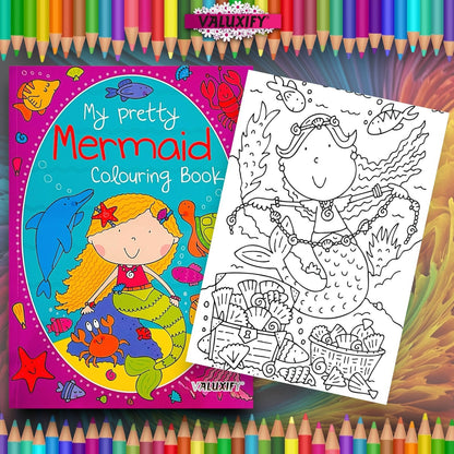 2 | Unicorn Mermaid | Colouring Books | for Girls Kids Children Activity