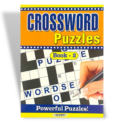 2 | Crossword Puzzles A4 Large Print Puzzle Book Trivia Fun Adult Children Brain
