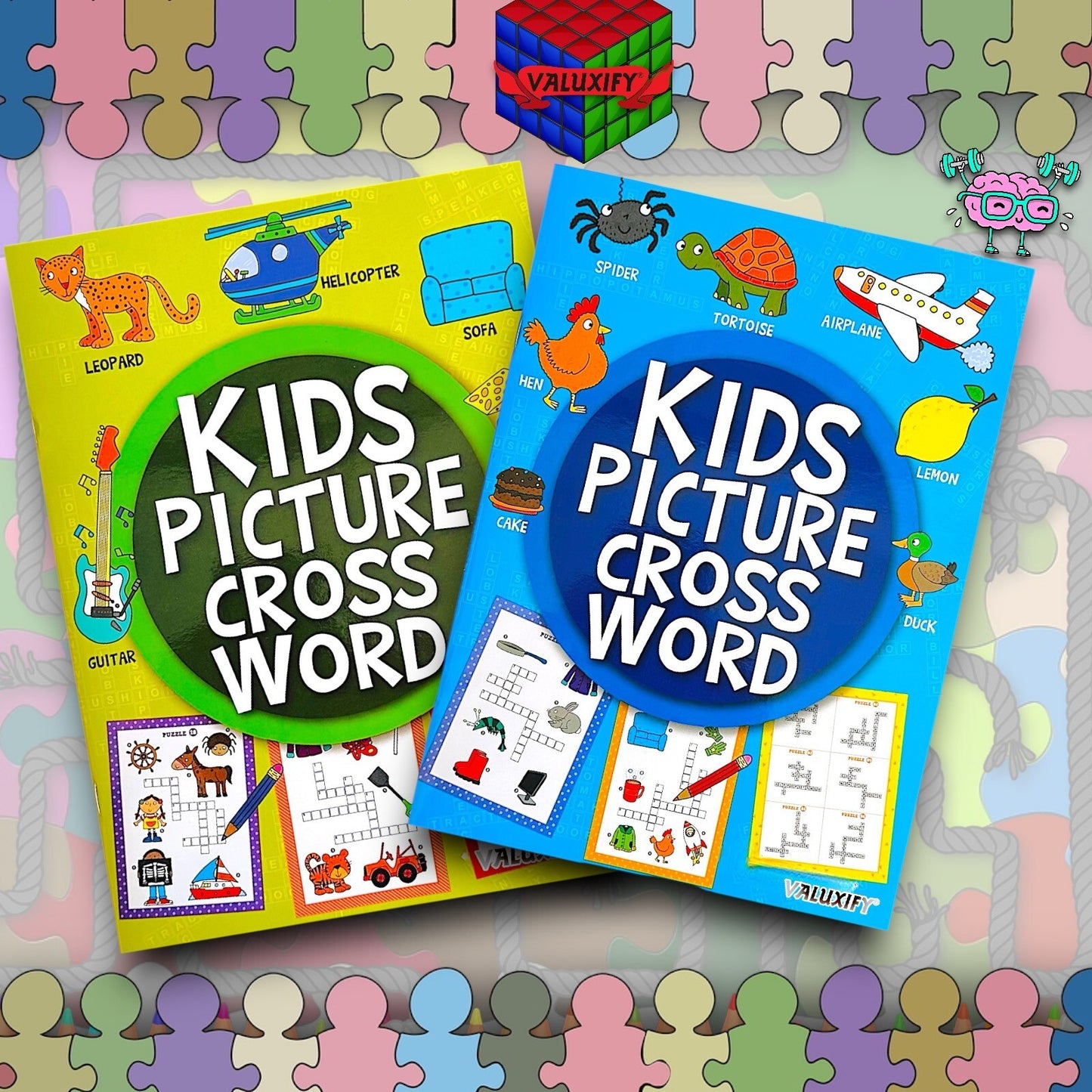 2 | Puzzle Books | Children's Kids | Picture Crossword | Travel A4 Books