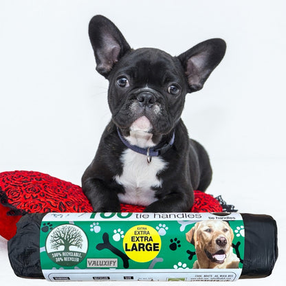 300 Large Tie Handle Doggy Bags - Extra Value Waste Bags for Dogs Poo