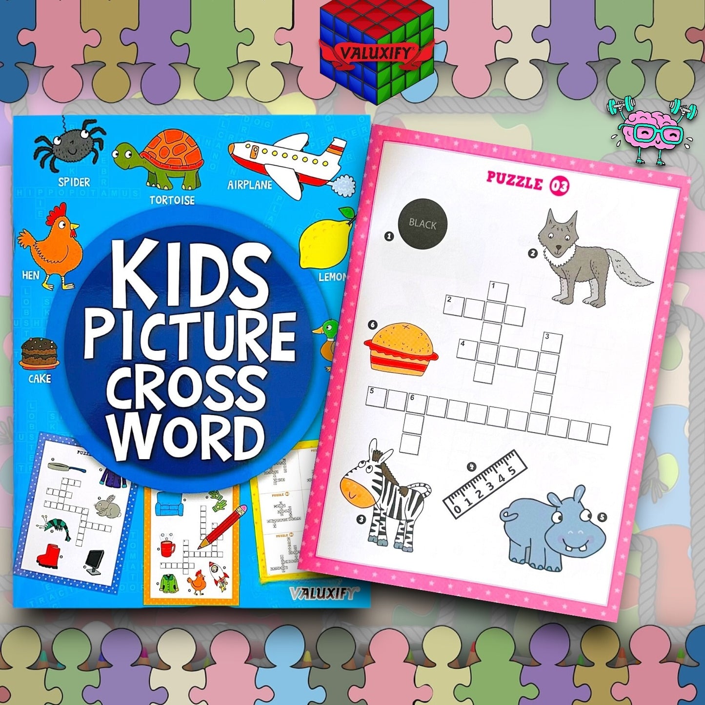 2 | Puzzle Books | Children's Kids | Picture Crossword | Travel A4 Books