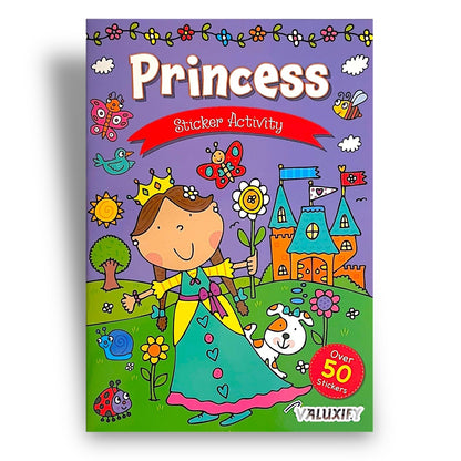 KIDS STICKER COLOURING BOOKS ACTIVITY BALLERINA UNICORN PIRATE OVER 50 STICKER