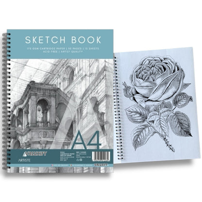 2  A4 Artist Sketch Book Spiral Artist Drawing Doodling Sketching Book Art Craft