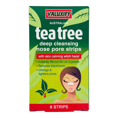 Tea Tree Nose Pore Strips Blackhead Removal Smooth Deep Cleansing Unclog Pores