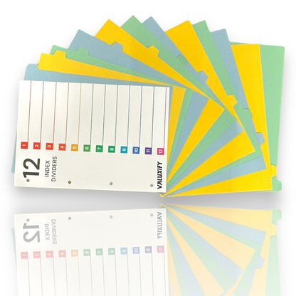 A4 Index Dividers Tabbed Sections Punched Dividers Office School Home 12 sheets