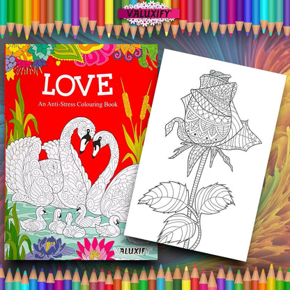 2 Adult Colouring Books Fashion Love Anti Stress Colour Therapy Mind Relax A4