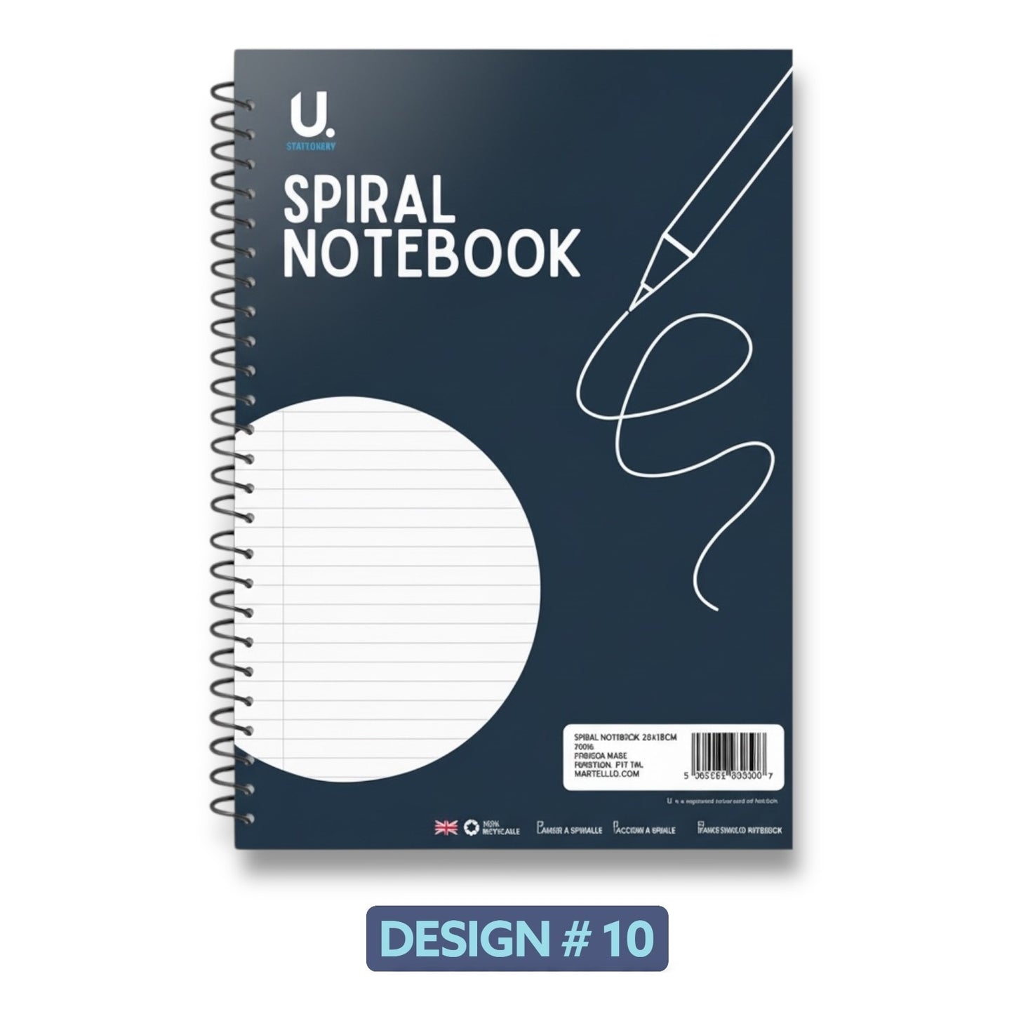 Spiral Notebook Lined Writing Pad 72 Pages Polypropylene Cover School 20x28cm