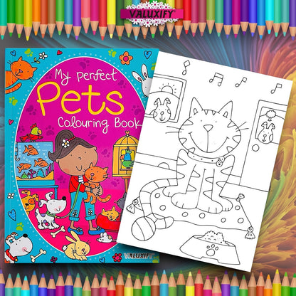 KIDS COLOURING BOOK PERFECT PETS