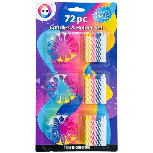 BIRTHDAY CANDLES & HOLDERS Cake Cupcake Toppers Party Decoration Striped