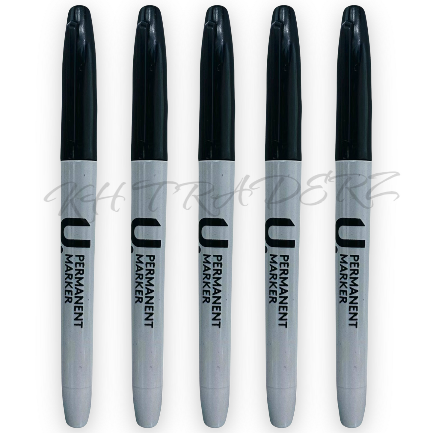 Permanent Marker Pens Black - Bullet Tip - Work Office School Project Black 6pcs