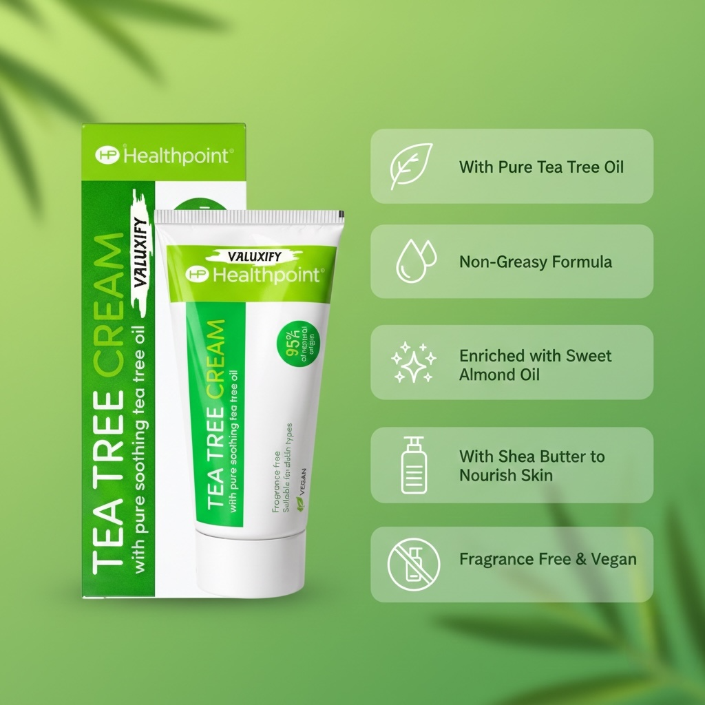 Healthpoint Tea Tree Cream Natural antiseptic Gentle Soothing No Fragrance 50ml