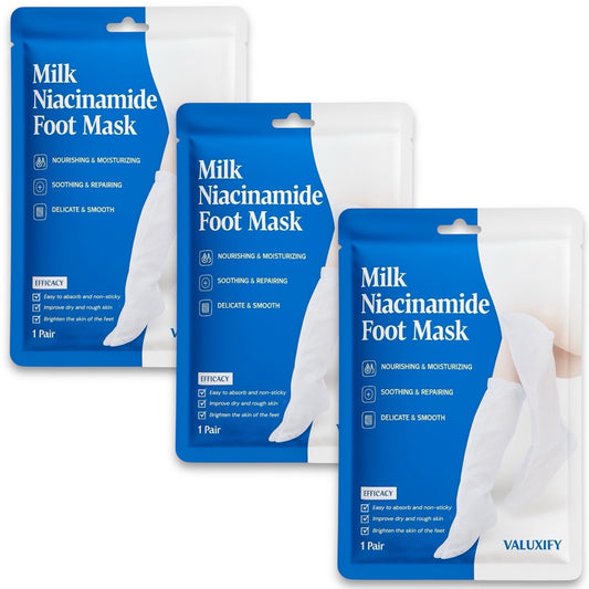 milk niacinamide foot mask 3 pack deep moisturising brightening treatment
