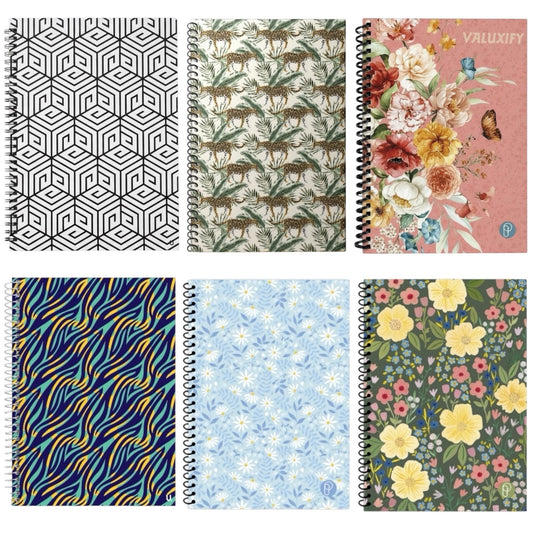20x28cm spiral notebook 72 pages polypropylene cover assorted designs
