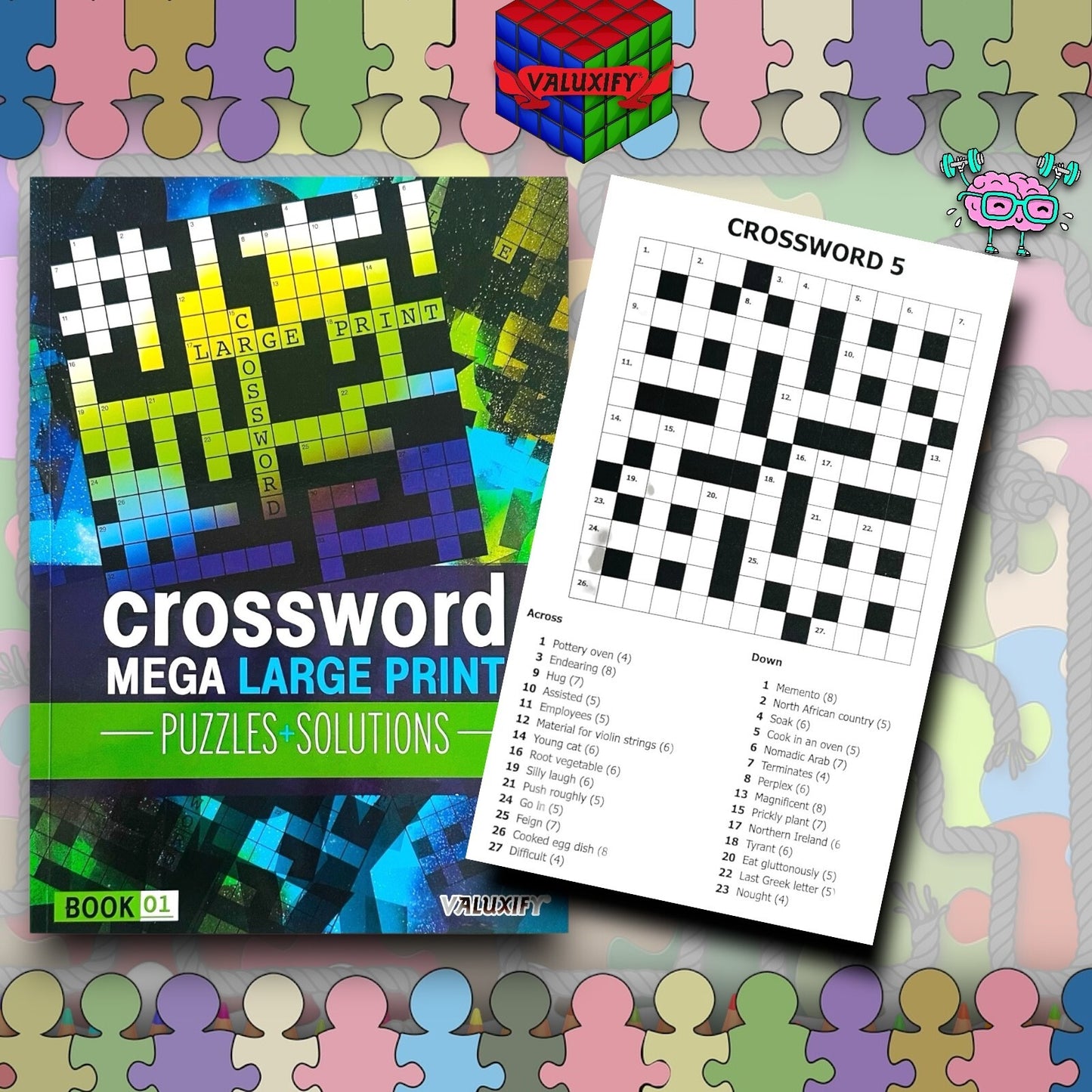 A4 Cross Word Search  Puzzle Mega Large Print  Books Quiz Puzzle Adult