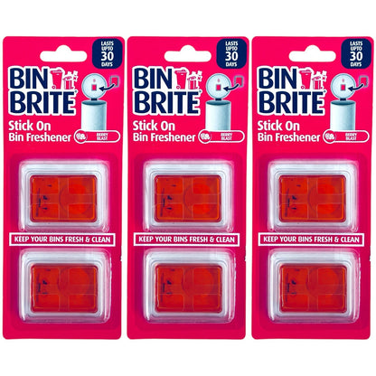 3pk BIN AIR FRESHNERS Berry Blast Kitchen Dustbin Swing Pedal Odour Remover