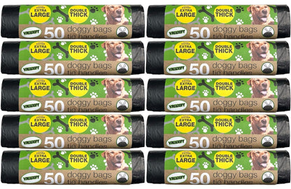 Extra Strong Doggy Poop Bags Tie Handle Extra Large and  Double Thick bags x600