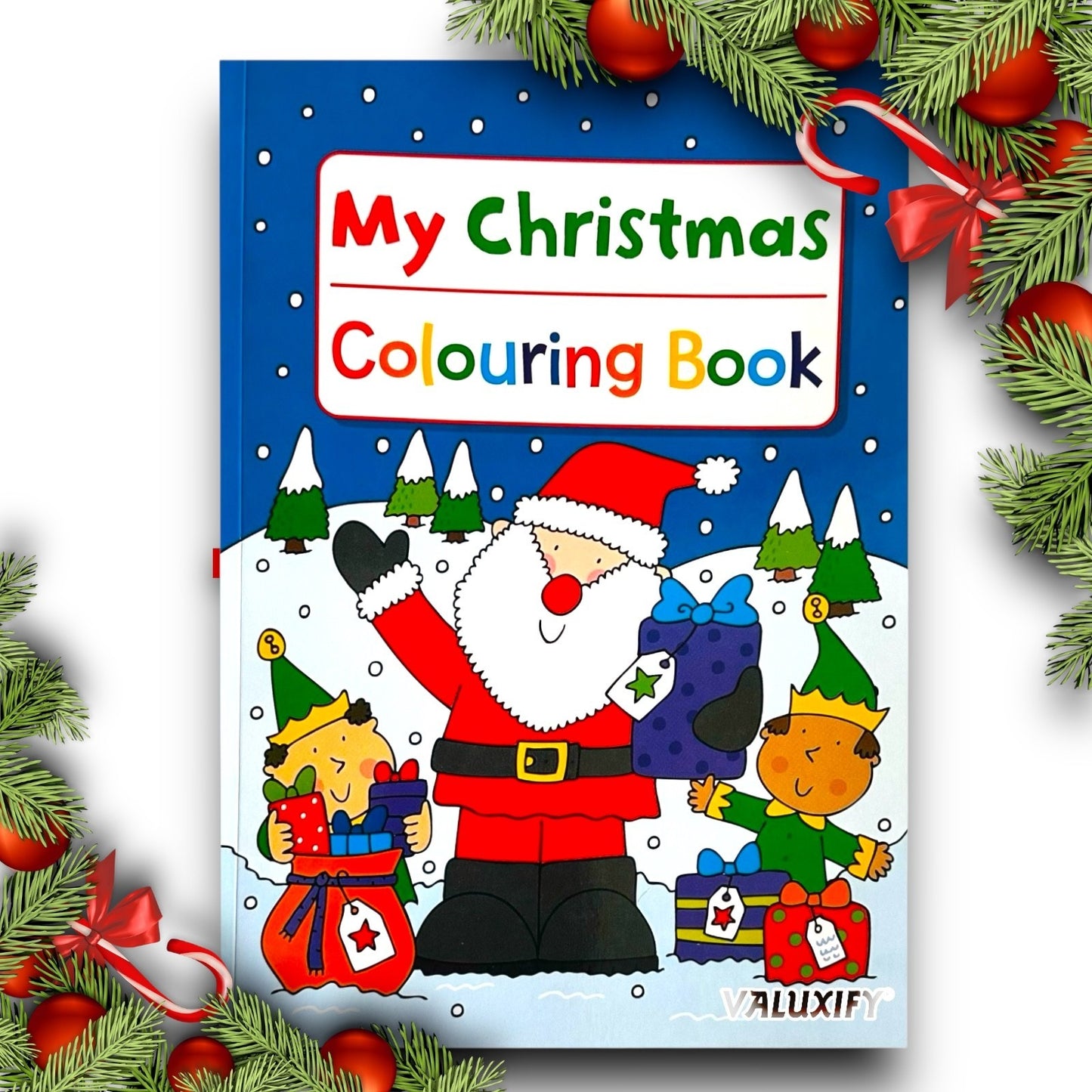 Christmas Colouring Book Kids Children Books Activity Sticker Woobly Eyes