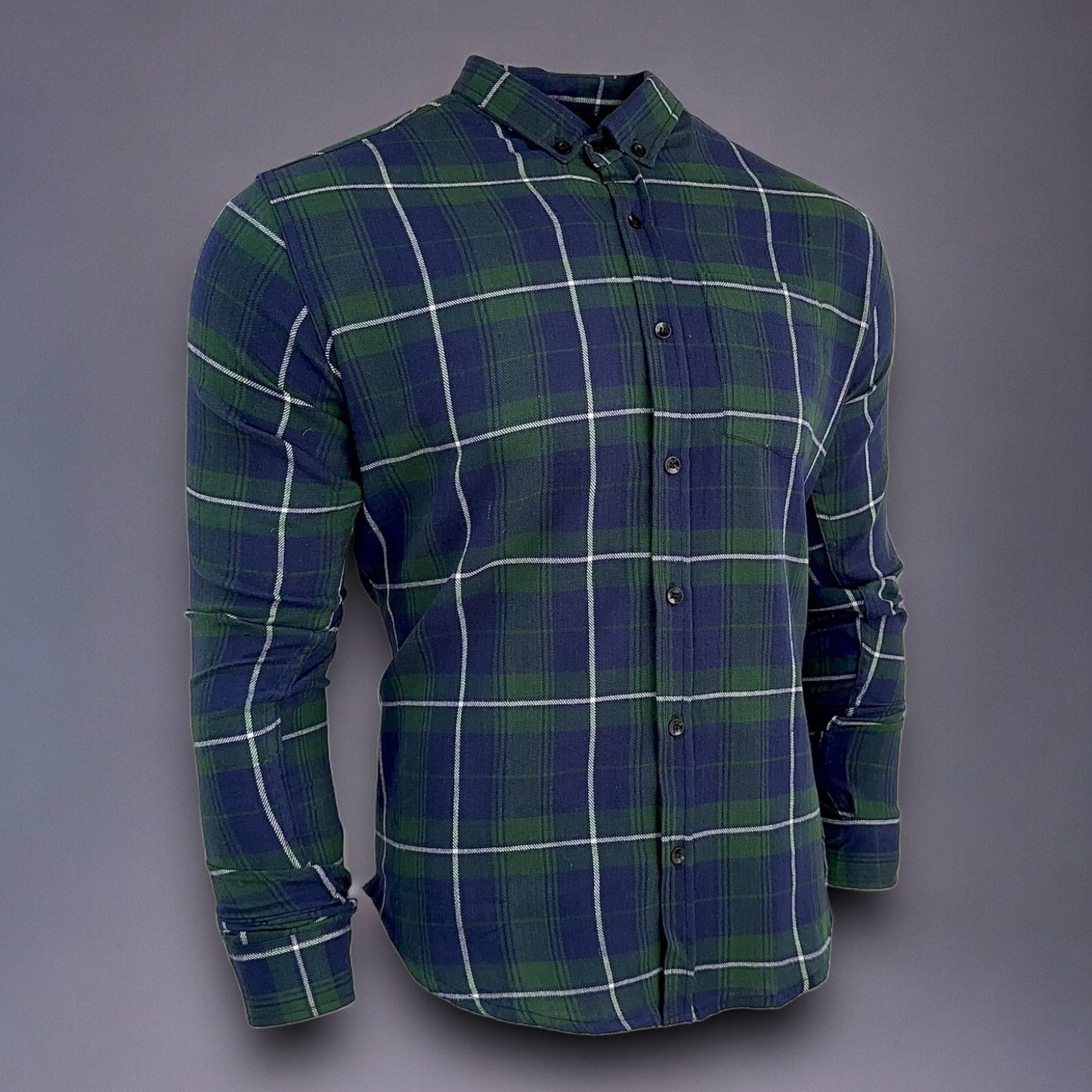 Mens Shirt Check Long Sleeve Regular Fit Men's Shirt Work Casual Formal  Shirt M