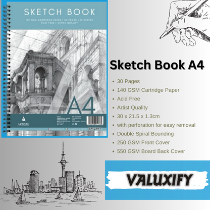 2  A4 Artist Sketch Book Spiral Artist Drawing Doodling Sketching Book Art Craft