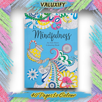 ANTI STRESS ADULT COLOURING BOOK MINDFULNESS RELAXING THERAPY COLOUR THERAPY A4
