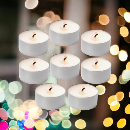 Opella 40 Unscented Tea Lights Candles 8 Hours Burn Time