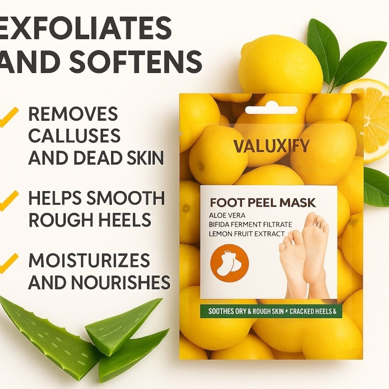 3 Lemon Exfoliating Foot Peel Masks