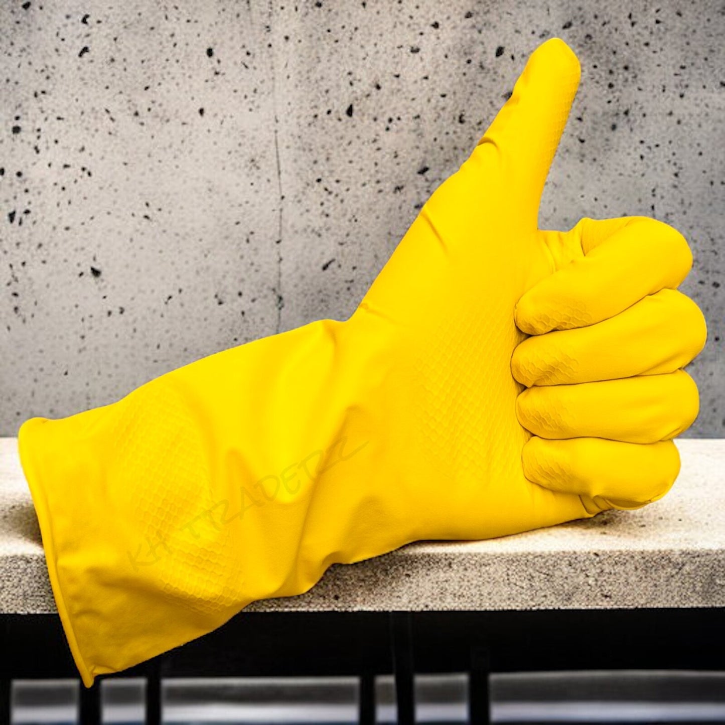 Rubber Gloves Medium Household Long Sleeve Washing Up Kitchen Cleaning 2 Pairs