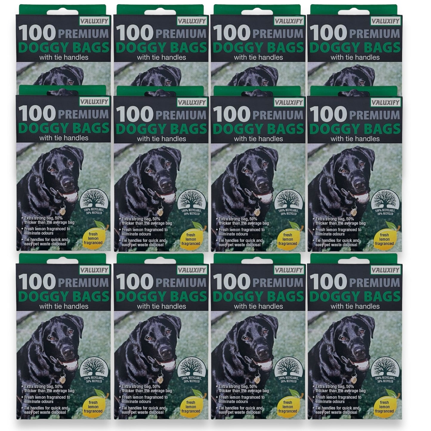 Tidzy strong dog waste bags with tie handles, 1200 pack, leak-proof 26×29 cm