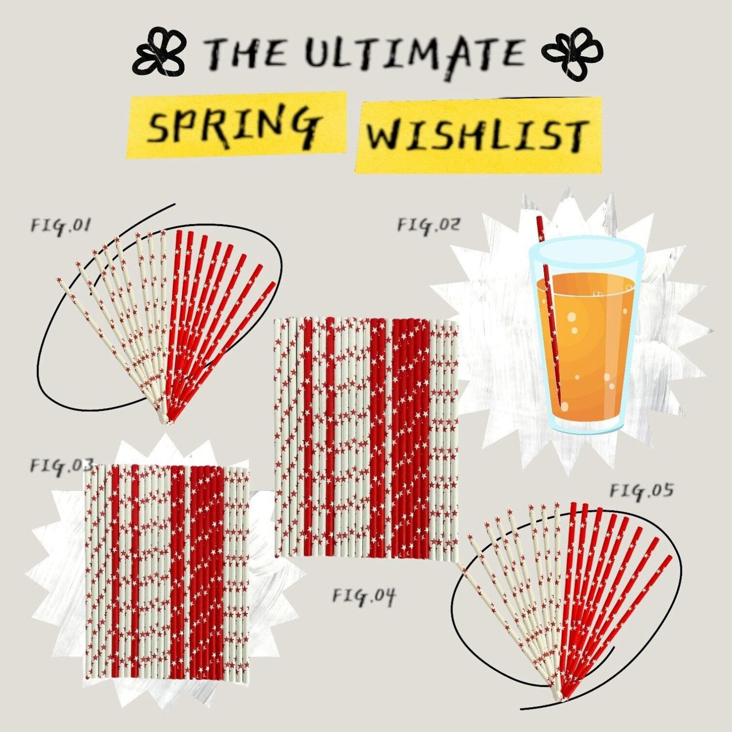 Valuxify 25x Disposable Paper Straws Stars Eco Friendly Retro Design for Parties & Everyday Use UK Made