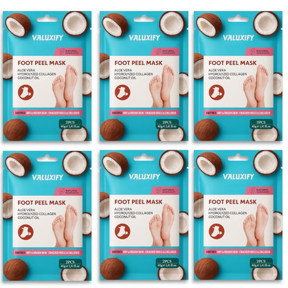 coconut foot peel mask 6 pack exfoliating socks removes dead skin baby soft feet
