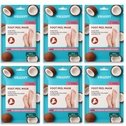 coconut foot peel mask 6 pack exfoliating socks removes dead skin baby soft feet
