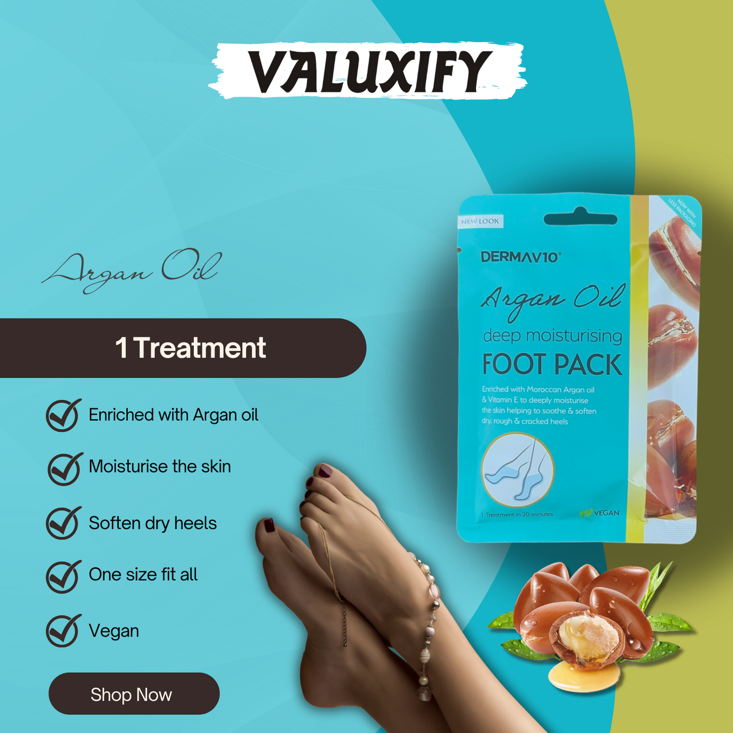 Derma v10 Moisturising Exfoliating Foot Mask