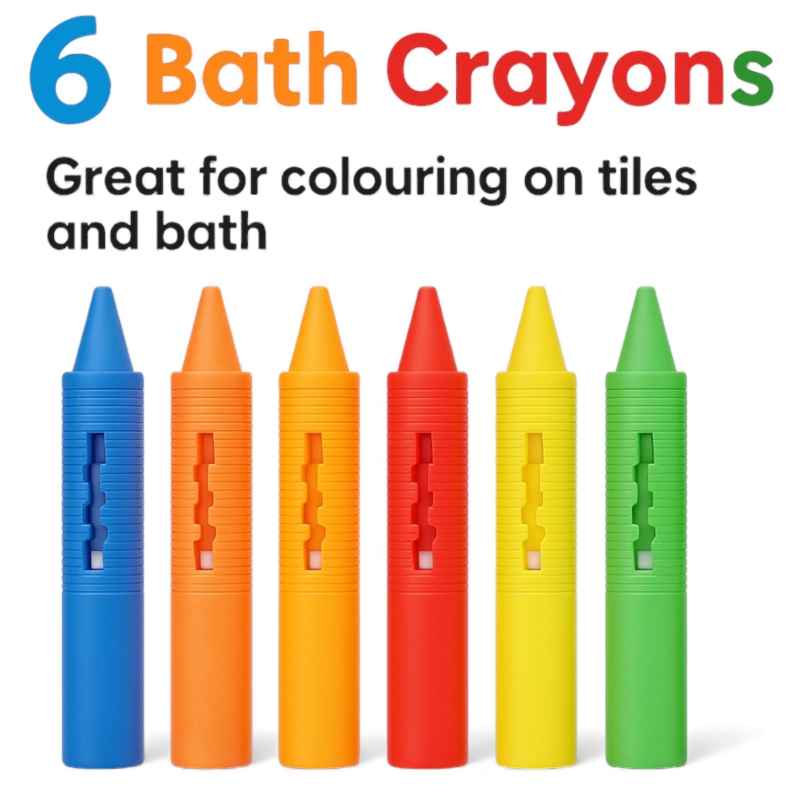 Cuddles bath crayons 6 pack washable assorted colours for babies and toddlers