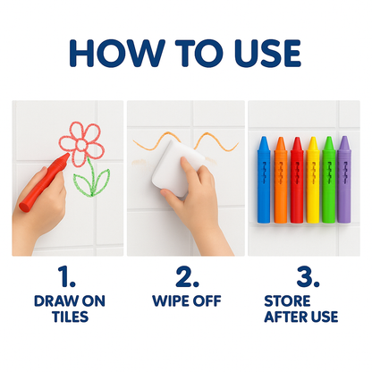 Cuddles Bath Crayons – 12 Pack, Assorted Colors