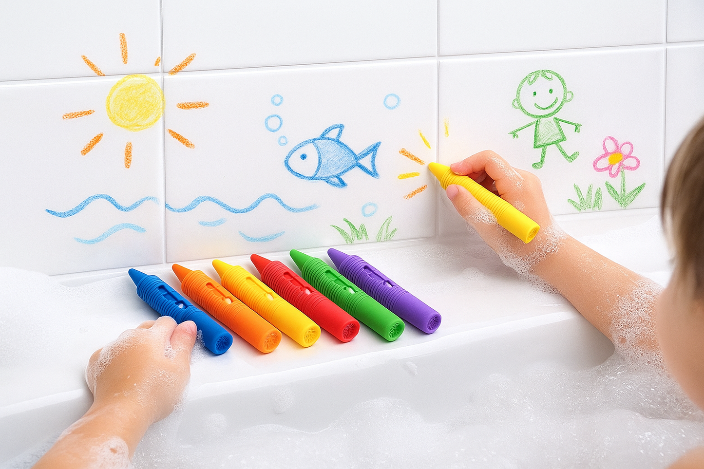 Cuddles Bath Crayons – 12 Pack, Assorted Colors