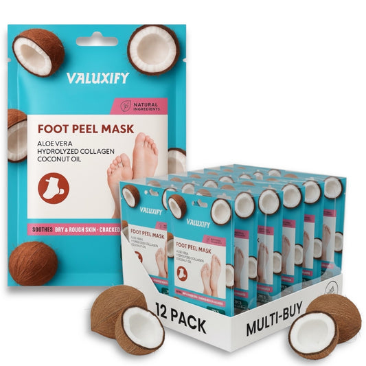 coconut foot peel mask 12 pack exfoliating socks removes dead skin baby soft feet
