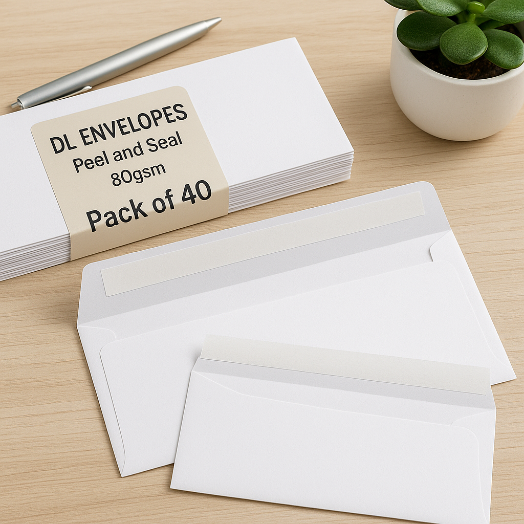 40 | DL White Envelope Peel And Seal Plain 110mm X 220mm