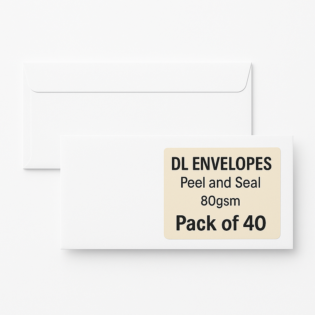 40 | DL White Envelope Peel And Seal Plain 110mm X 220mm