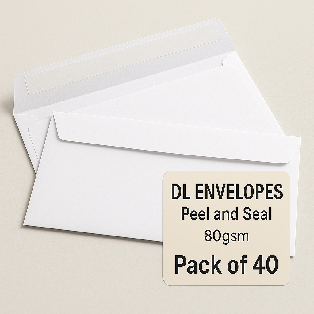 40 | DL White Envelope Peel And Seal Plain 110mm X 220mm