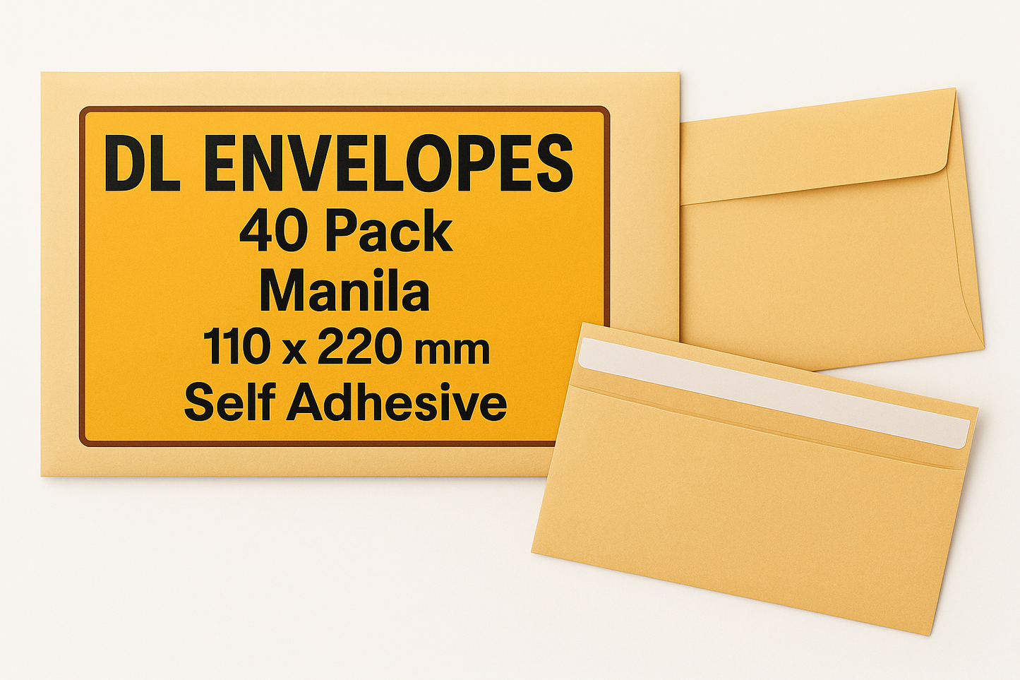 40 | DL Manila Envelopes Peel and Seal 70gsm 110mm X 220mm