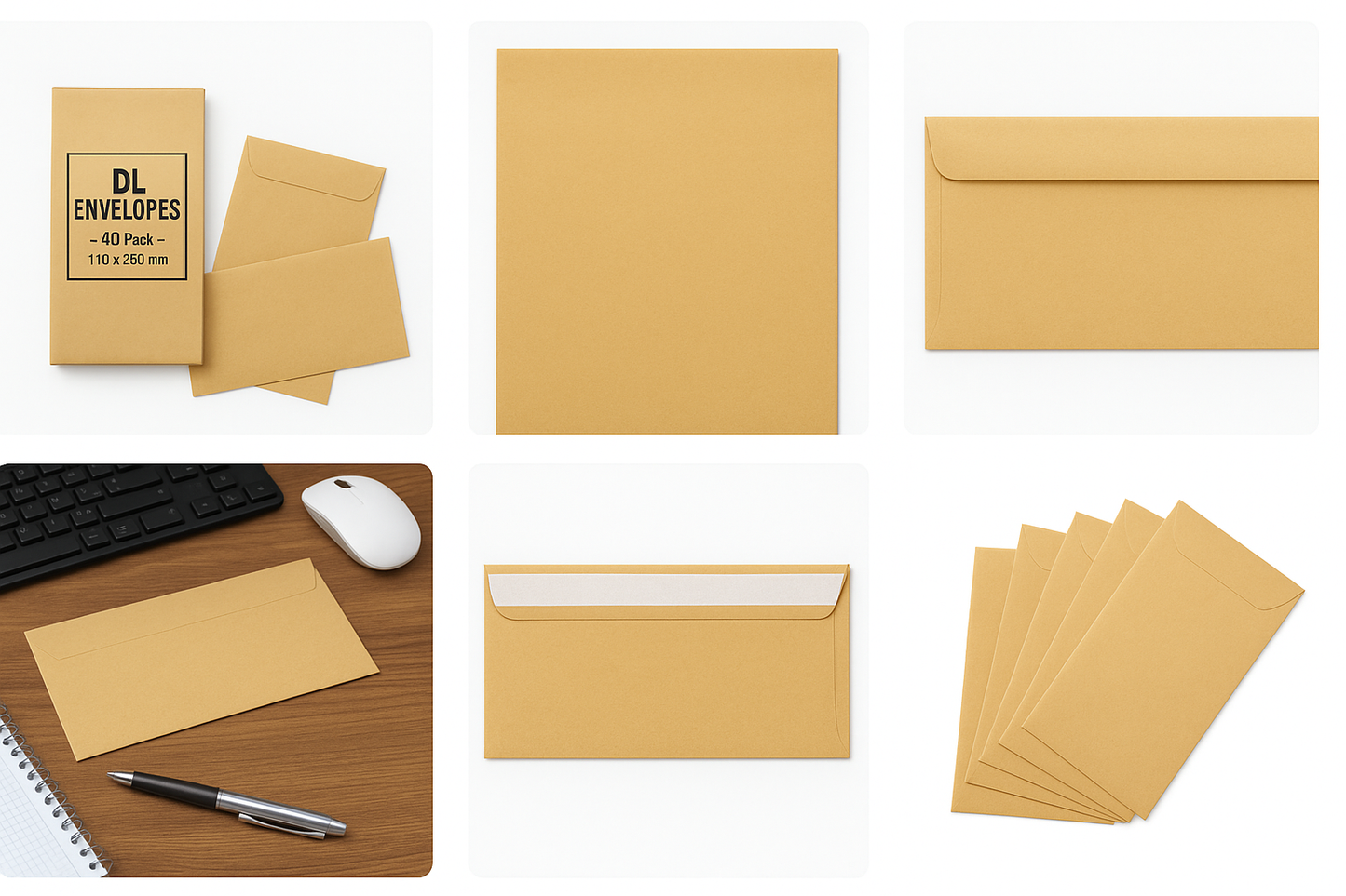 40 | DL Manila Envelopes Peel and Seal 70gsm 110mm X 220mm