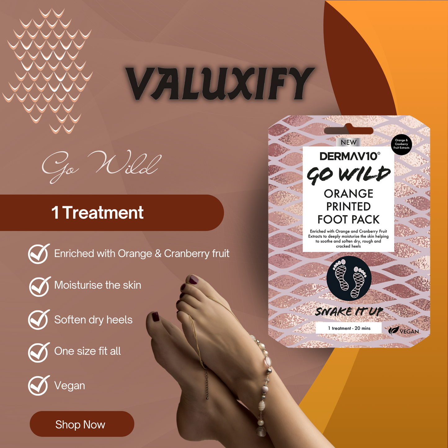Derma v10 Moisturising Exfoliating Foot Mask