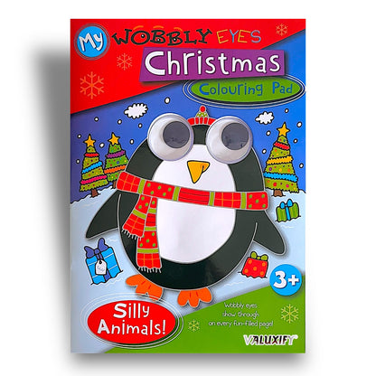 Christmas Colouring Book Kids Children Books Activity Sticker Woobly Eyes