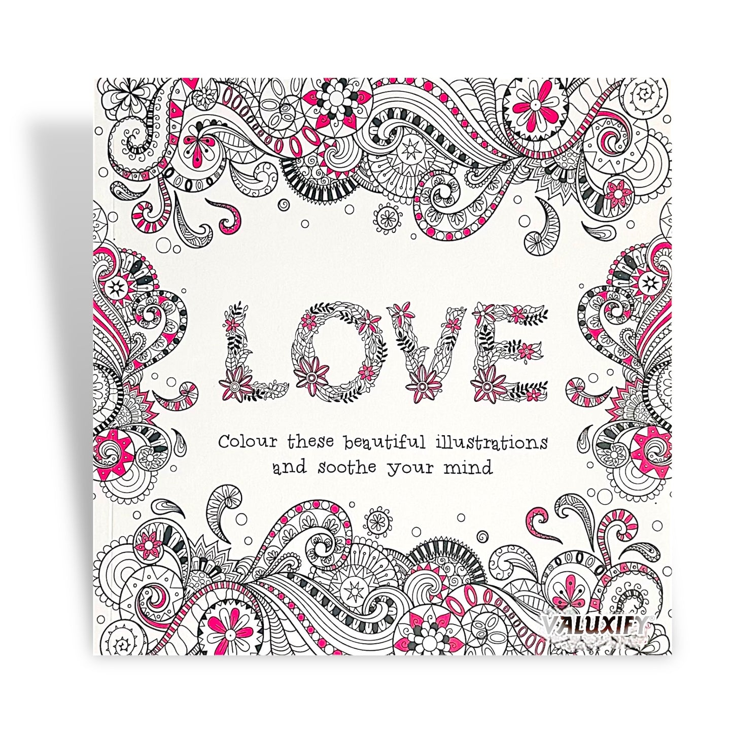 Adult Anti Stress Colouring Book Happy Love Mindfulness Tranquil Relaxing Colour
