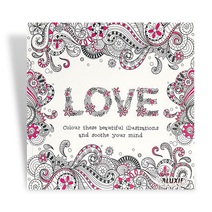 Adult Anti Stress Colouring Book Happy Love Mindfulness Tranquil Relaxing Colour